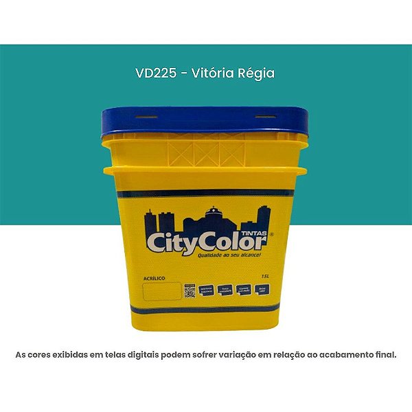 Tinta Acrílica Econômica Fosco 15l Vd225 Vitória Régia Citycolor