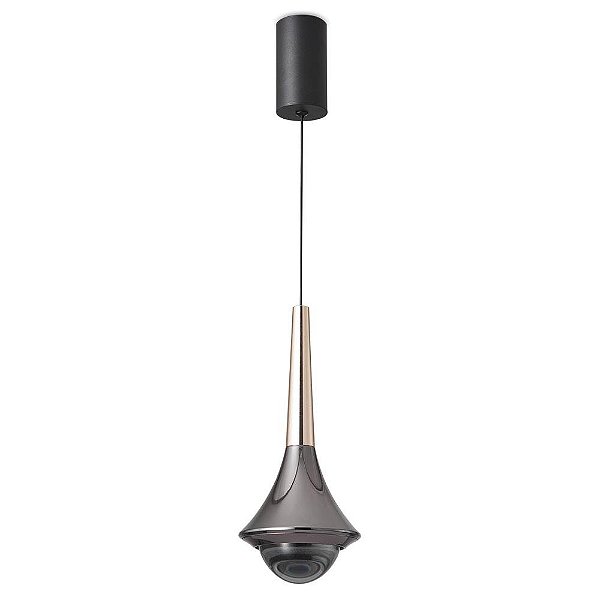 Pendente Led 7w 3000k Branco Quente Bivolt Lux-003 Preto Nitrolux