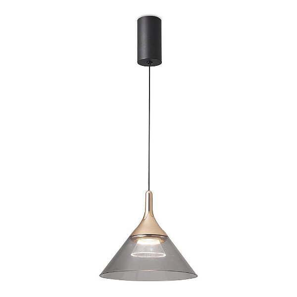Pendente Led 7w 3000k Branco Quente Bivolt Lux-001 Preto E Dourado Nitrolux