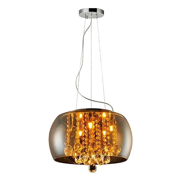 Lustre Wessex 5 Luzes G9 Bivolt Âmbar Translúcido Avant