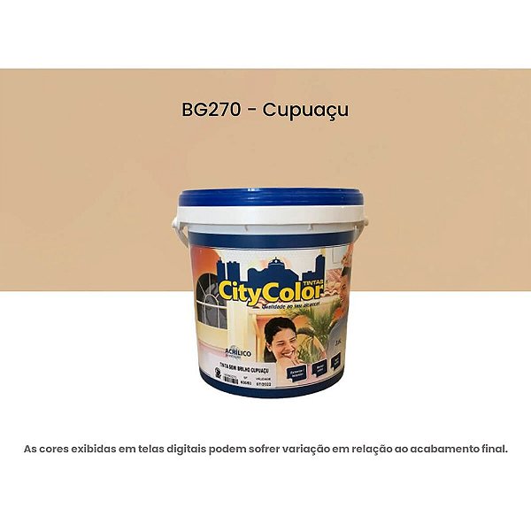 Tinta Acrílica Premium Semibrilho 3,6l Bg270 Cupuaçu Citycolor