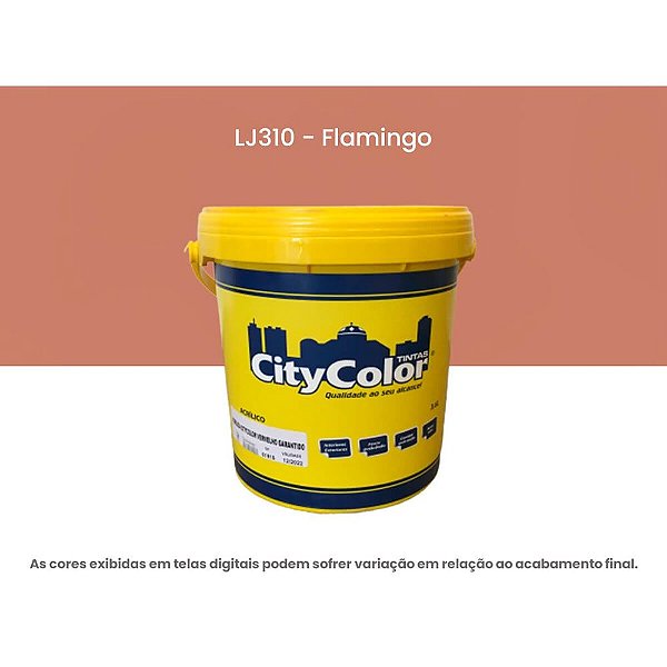 Tinta Acrílica Econômica Fosco 3,6l Lj310 Flamingo Citycolor