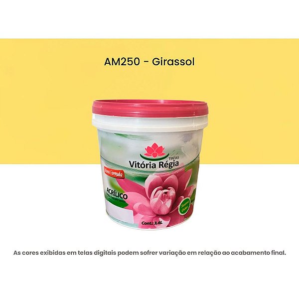 Tinta Acrílica Econômica Fosco 3,6 L Am250 Girassol Vitória Régia