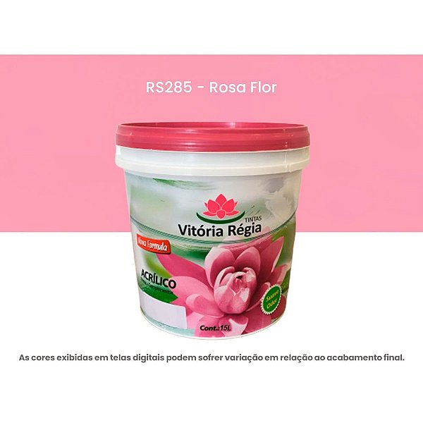 Tinta Acrílica Econômica Fosco 15 L Rs285 Rosa Flor Vitória Régia