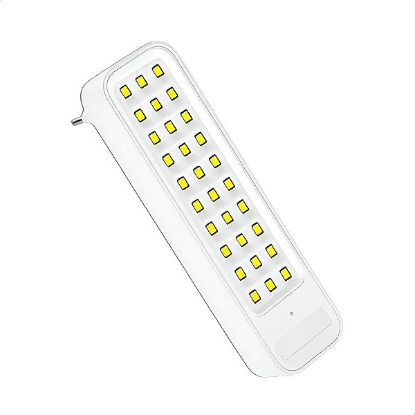 Luminária De Emergência Barra Plug 2w 6000k Luz Branca Fria Branco Avant