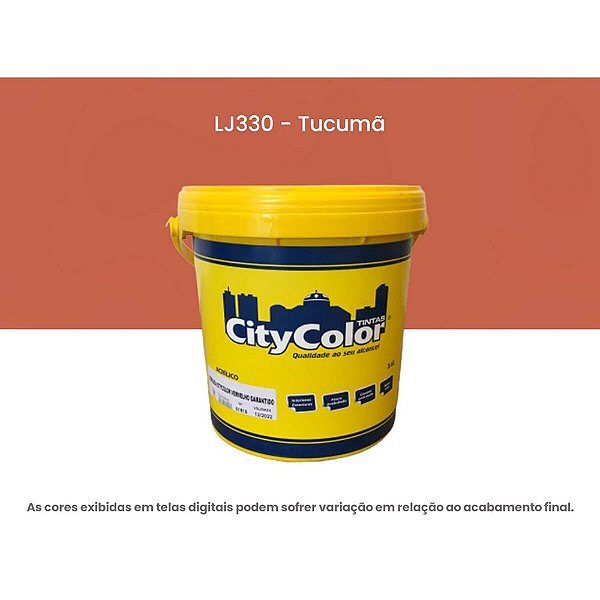 Tinta Acrílica Econômica Fosco 3,6l Lj330 Tucumã Citycolor
