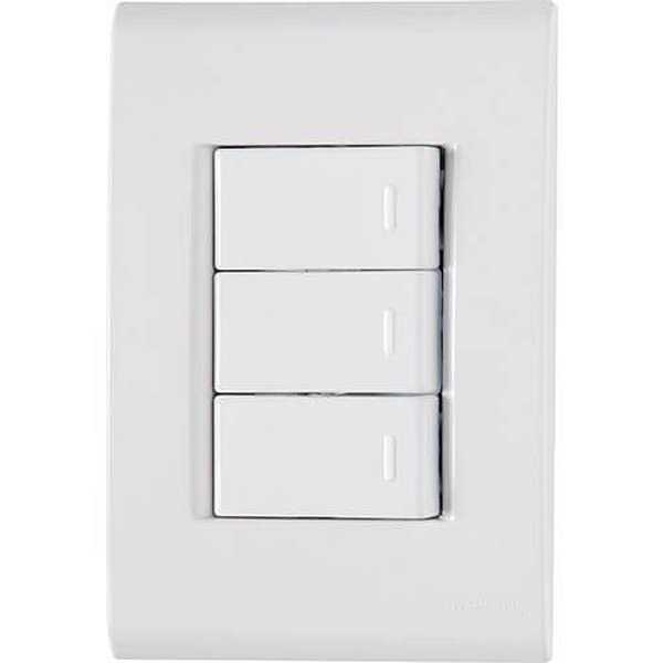 Interruptor Triplo De Embutir 250v 10a Liz Branca Tramontina