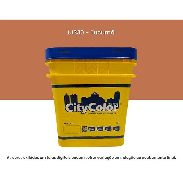 Tinta Acrílica Econômica Fosco 15l Lj330 Tucumã Citycolor