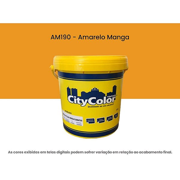 Tinta Acrílica Econômica Fosco 3,6l Am190 Amarelo Manga Citycolor