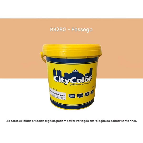 Tinta Acrílica Econômica Fosco 3,6l Rs280 Pêssego Citycolor