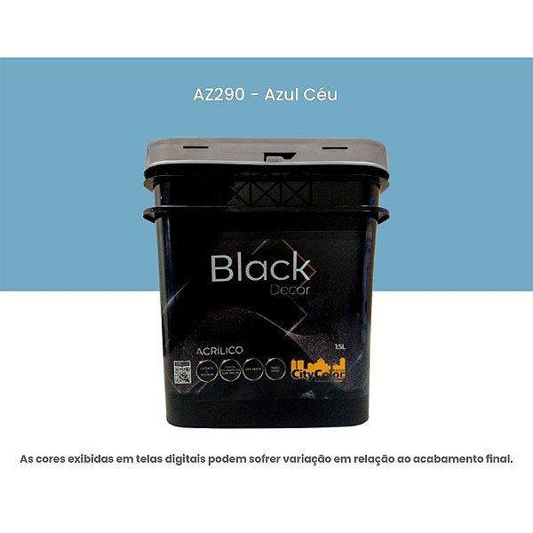 Tinta Acrílica Premium Semibrilho 15l Az290 Azul Céu Citycolor