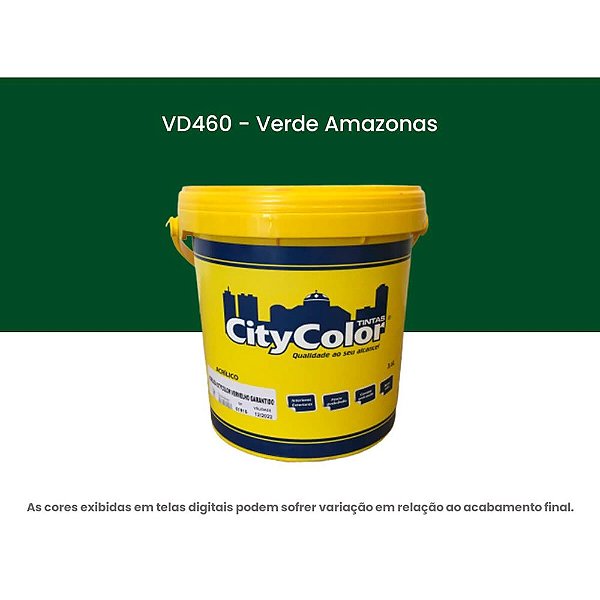 Tinta Acrílica Econômica Fosco 3,6l Vd460 Verde Amazonas Citycolor