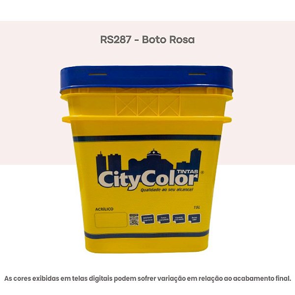 Tinta Acrílica Econômica Fosco 15 L Rs287 Boto Rosa Citycolor