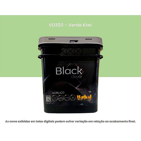 Tinta Acrílica Premium Semibrilho 15l Vd300 Verde Kiwi Citycolor