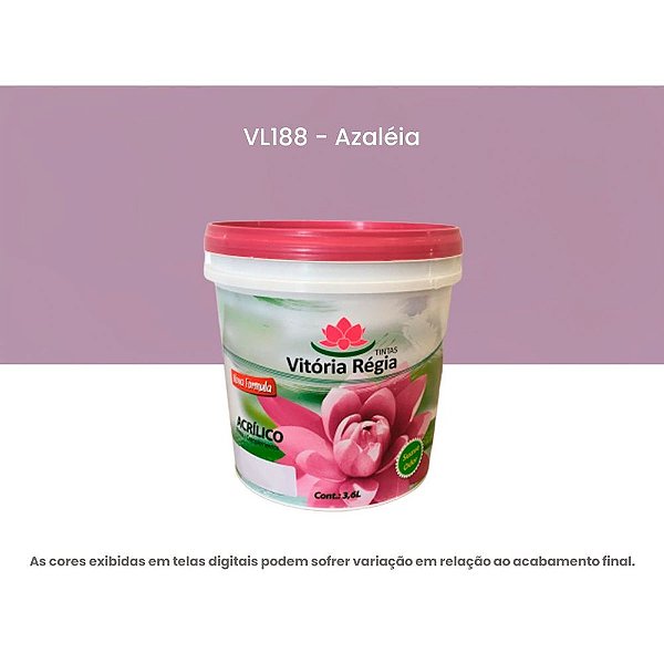Tinta Acrílica Econômica Fosco 3,6 L Vl188 Azaléia Vitória Régia