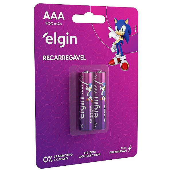 Pilha Recarregável Aaa 900mah 2 Unidades Elgin