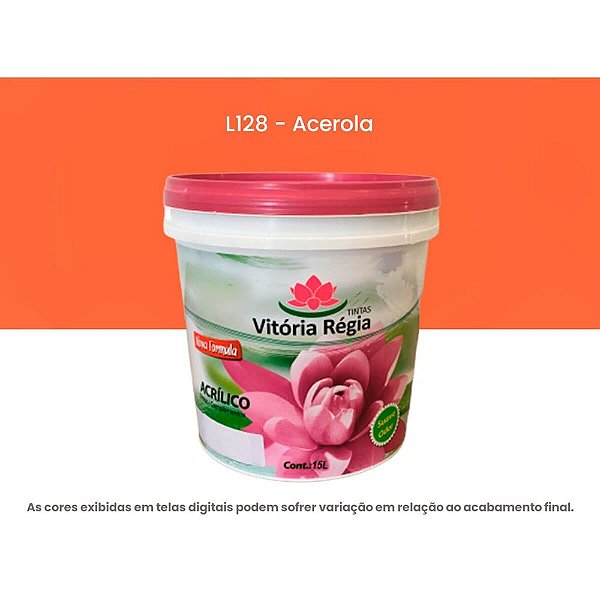 Tinta Acrílica Econômica Fosco 15 L Lj128 Acerola Vitória Régia