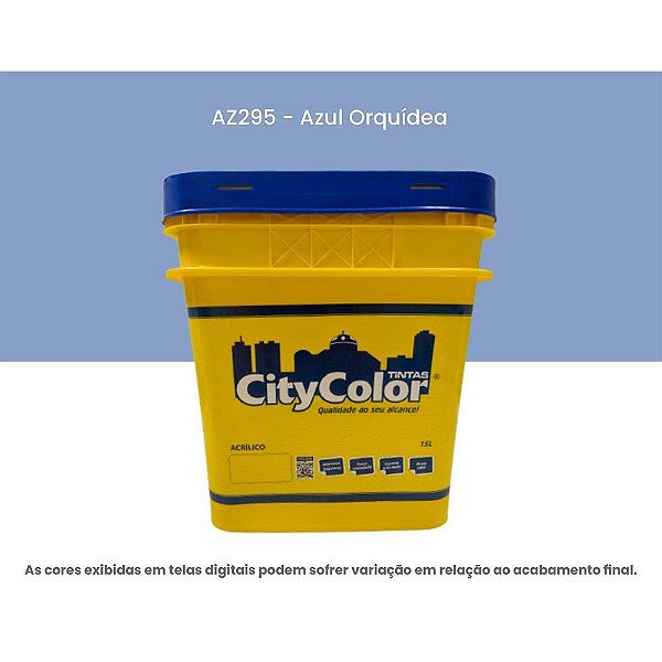 Tinta Acrílica Econômica Fosco 15l Az295 Azul Orquídea Citycolor