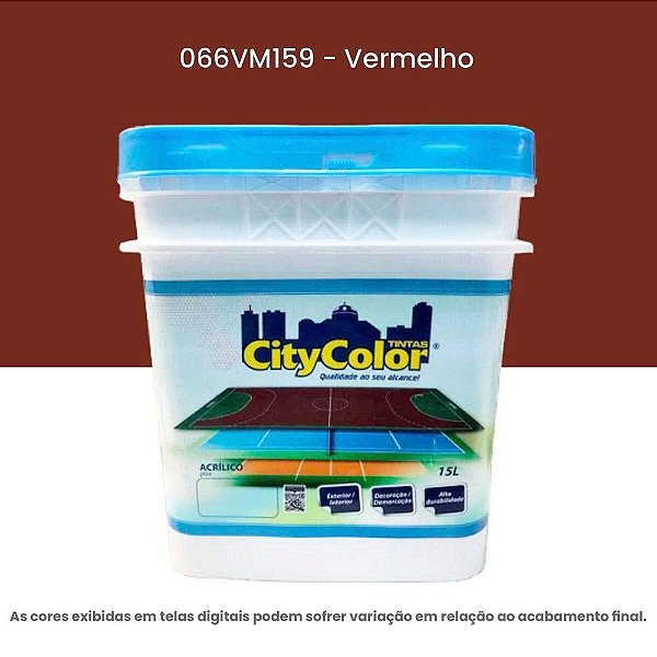 Tinta Acrílica Piso 15l Vm159 Vermelho Citycolor