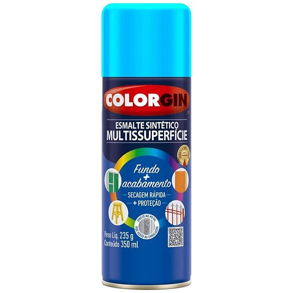 Tinta Spray Esmalte Sintético 350ml 740 Azul Médio Colorgin