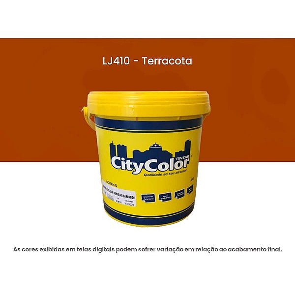 Tinta Acrílica Econômica Fosco 3,6l Lj410 Terracota Citycolor