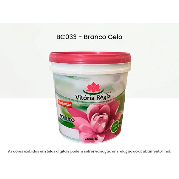 Tinta Acrílica Econômica Fosco 15 L Bc033 Branco Gelo Vitória Régia