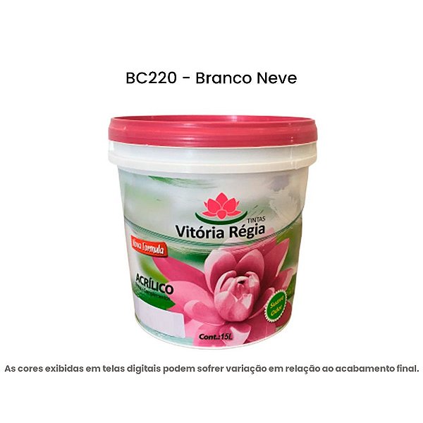Tinta Acrílica Econômica Fosco 15 L Bc220 Branco Vitória Régia