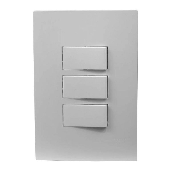 Conjunto Interruptor Triplo Simples 10a 250v I9 9419 Branco Ilumi