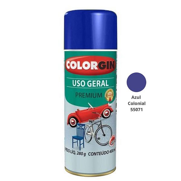 Tinta Spray Uso Geral Premium 400ml 55071 Azul Colonial Colorgin