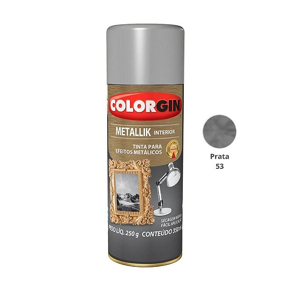 Tinta Spray Metallik Interior 350ml 53 Prata Colorgin