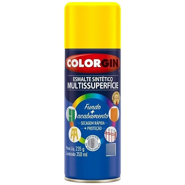 Tinta Spray Esmalte Sintético 350ml 737 Amarelo Colorgin