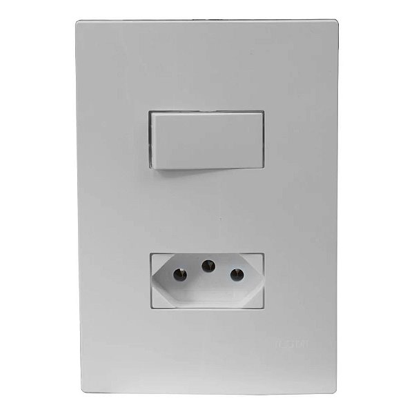 Conjunto Interruptor Simples 10a E Tomada 20a 250v I9 94201 Branco Ilumi