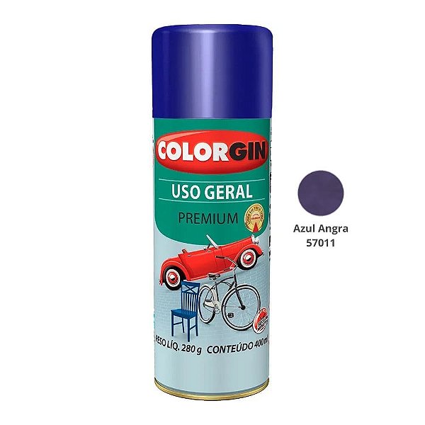 Tinta Spray Uso Geral Premium Me 400ml 57011 Azul Angra Colorgin