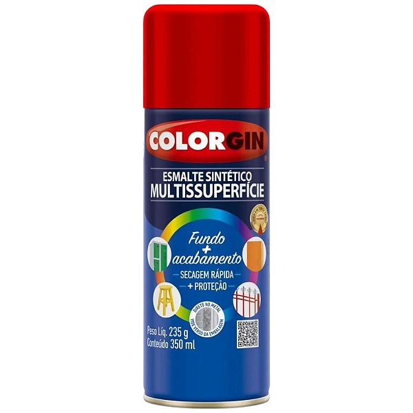 Tinta Spray Esmalte Sintético 350ml 730 Vermelho Colorgin