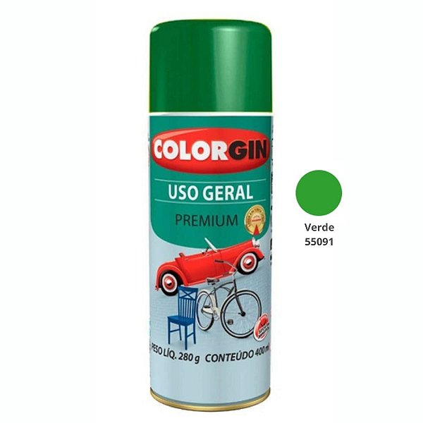 Tinta Spray Uso Geral Premium 400ml 55091 Verde Colorgin