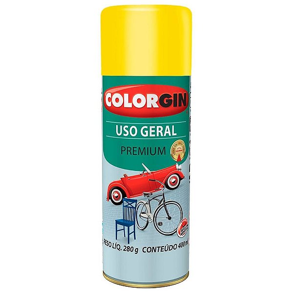 Tinta Spray Uso Geral Premium 400ml 55081 Amarelo Colorgin