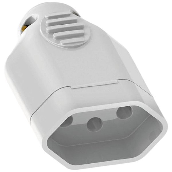 Plugue Fêmea 2p+t 10a 250v 1433 Branco Ilumi