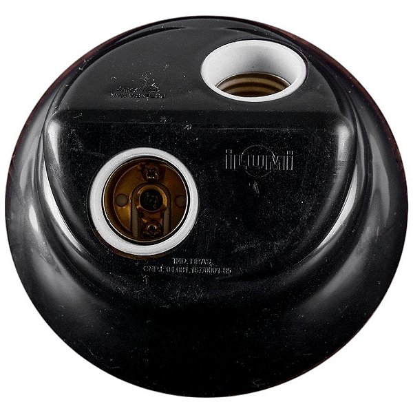 Plafon Bocal Duplo 100w 250v 18082 Preto Ilumi
