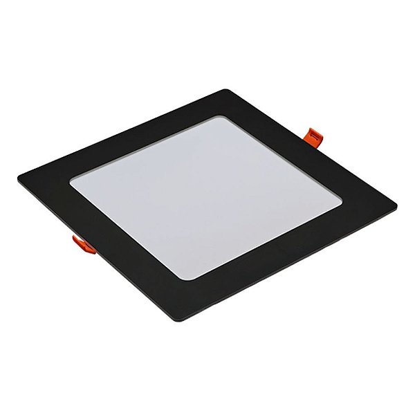 Painel Led Quadrado De Embutir 18w 6500k Luz Branca Fria Bivolt Pop Preto Avant