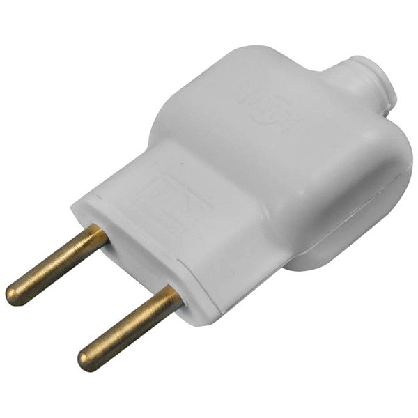 Plugue Macho Pino Prensa Cabo 2p 20a 250v 14241 Branco Ilumi