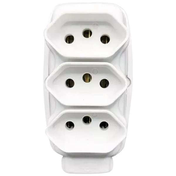 Tomada Em Barra Tripla 2p+t 20a 250v 26331 Branca Ilumi