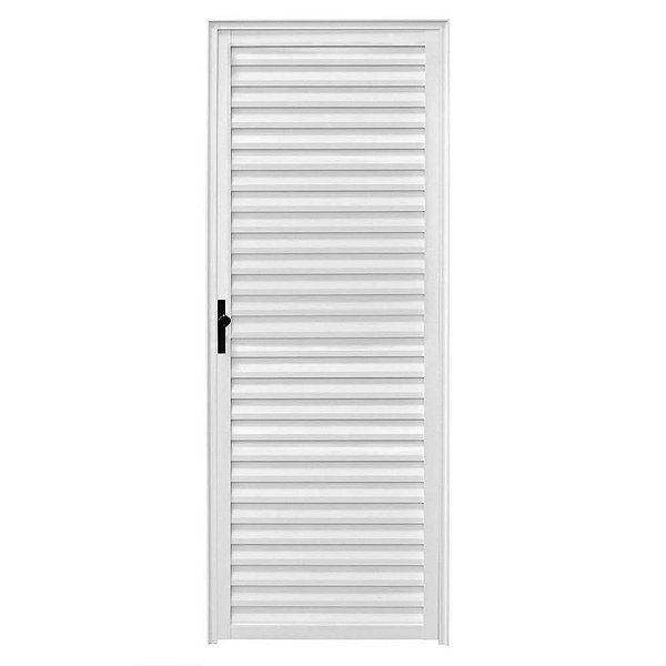 Porta De Alumínio Veneziana Lado Direita 210x70cm Premium Branca Clm