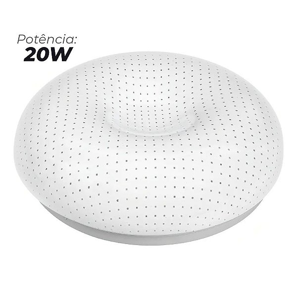 Plafon Led De Sobrepor Iara 20w 6500k Luz Branca Fria Bivolt Branco Avant