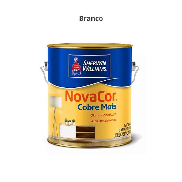 Tinta Acrílica Standard Fosco Novacor Cobre Mais 3,6l 38593101 Branco Sherwin-williams
