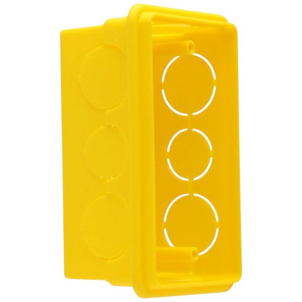 Caixa De Luz De Embutir Retangular 4x2 Amarela Ilumi