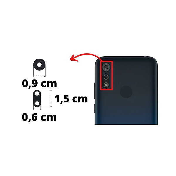 Kit 2 Lentes Câmera Moto E6s / Moto E6i