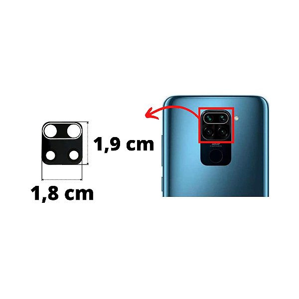 Lente Câmera Redmi Note 9 /  Note 9s / Note 9 Pro / Note 9 Pro Max