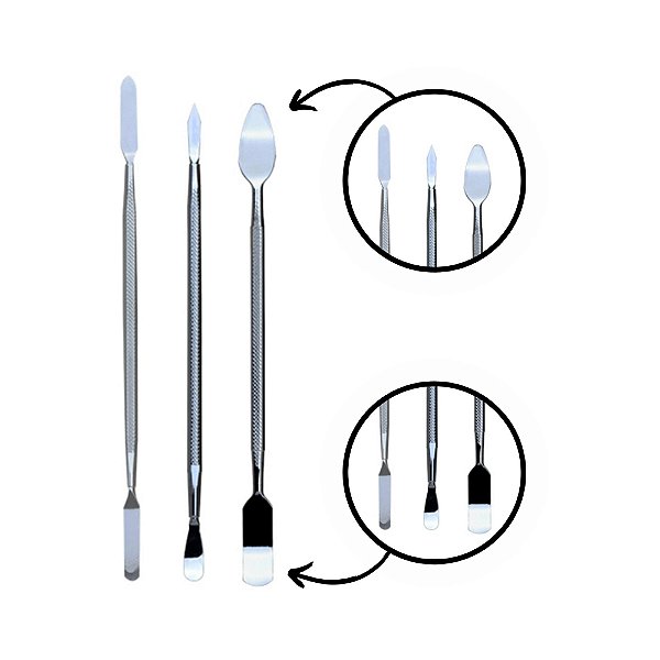 Kit 3un Espátulas Metal