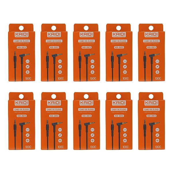 Kit 10un Cabo P2 m x P2 m 1mt - Kaidi KD223