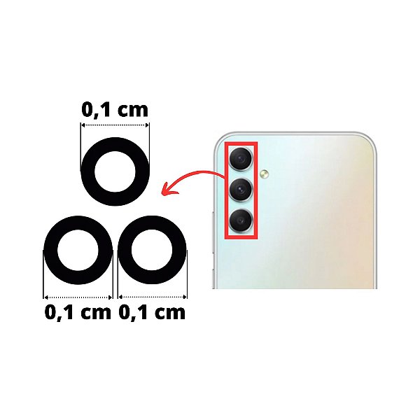 Lente Câmera Galaxy A34 (a346) (Kit 3 lentes)